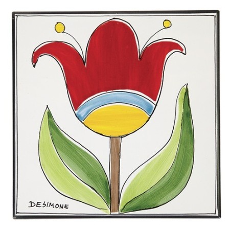 Piastrella Fiori tulipano ceramiche de simone Folk PI297FK-06F