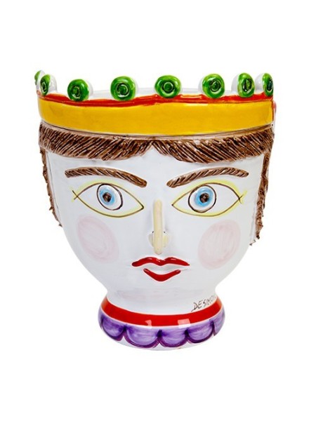 Paladin's Head sicilian ceramic vase de simone pottery TP185