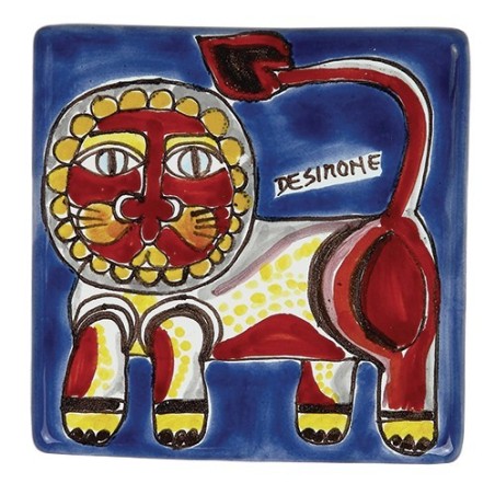 Ceramic wall tile zodiac sign leo de simone pottery