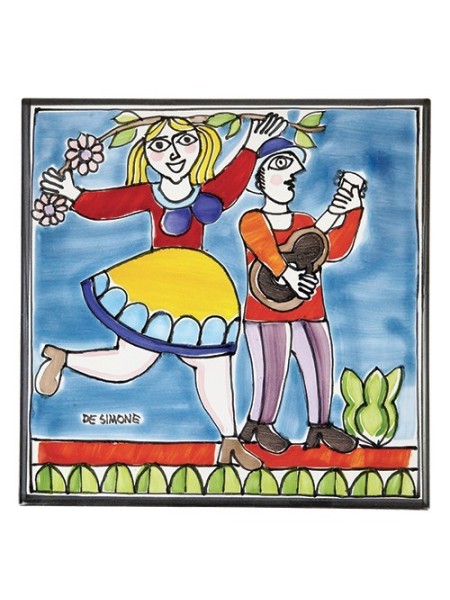 Ceramic Wall Tile Serenade Folk PI297FCFK-27G De Simone Pottery