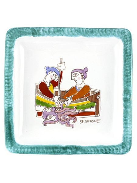 Square Plate Folk PQFK-18 Fishermen