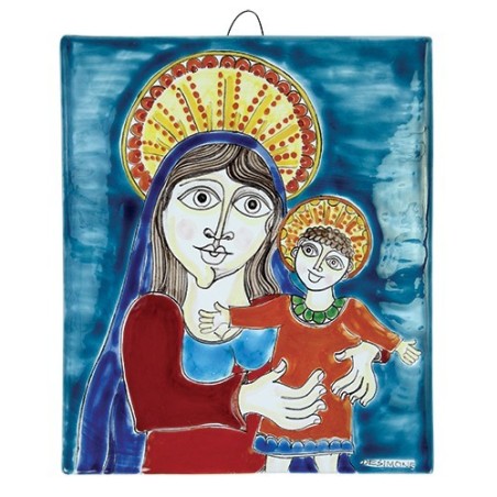 Madonna and Child ceramic Bedside de simone sicilian pottery MD477-2