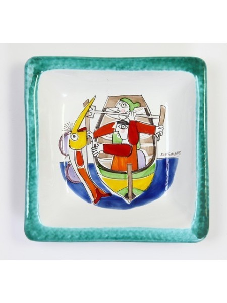 Square Plate Folk fisherman PQFK-6