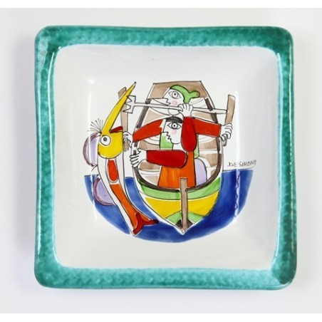 Square Plate Folk fisherman PQFK-6