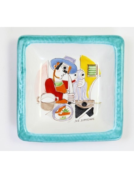 Square Plate Folk Octopus Cutting PQFK-11