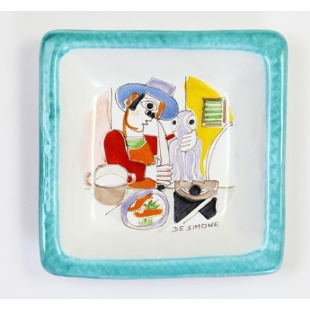 Square Plate Folk Octopus Cutting PQFK-11