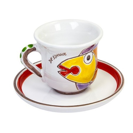 Tazza da tè con piattino Pesce Folk TZ72FK