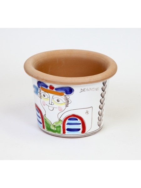 Round Cachepot Sailor de simone pottery Folk VSPT819FK-2