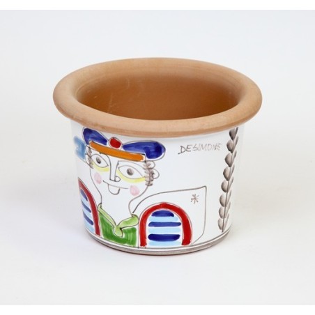 Round Cachepot Sailor de simone pottery Folk VSPT819FK-2