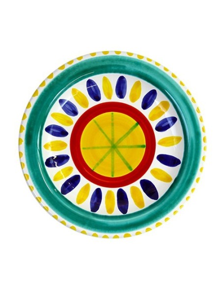 Sicilian Ceramic Round Plate De Simone Pottery Lipari PTLP