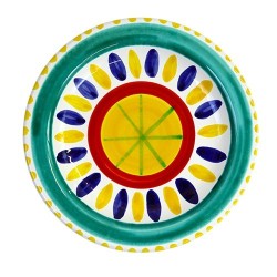 Sicilian Ceramic Round Plate De Simone Pottery Lipari PTLP