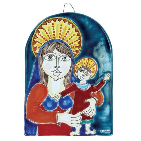 Madonna and Child ceramic Bedside de simone sicilian pottery MD477OV