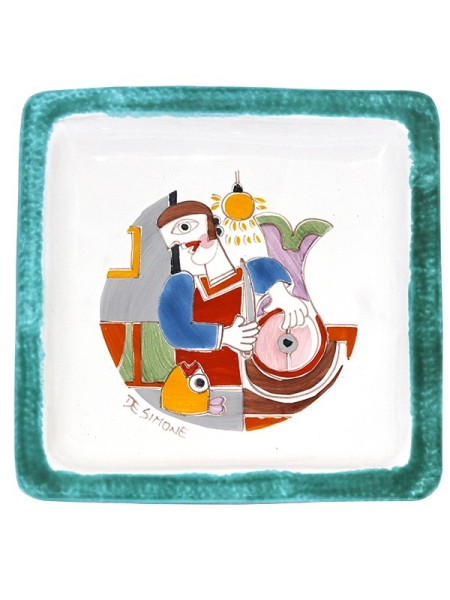 Piatto Quadrato Folk taglio del pesce spada PQFK-3