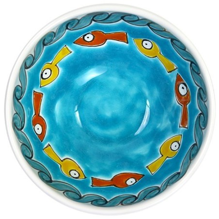 Sicilian round ceramic Appetizers Plate de simone pottery Gadir BUFGA