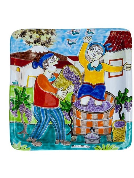 Squared Plate 24x24 DS Grape pressing