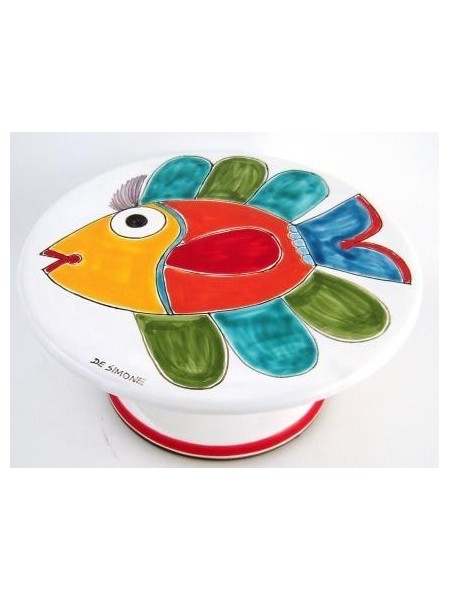 Ceramic Flat Cake Stand Fish Folk