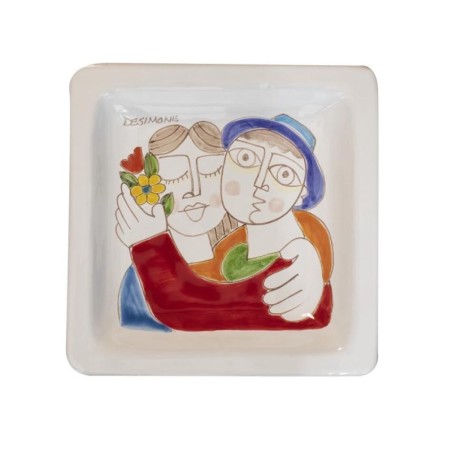 Piatto quadrato ceramiche de simone fidanzati PQFKE