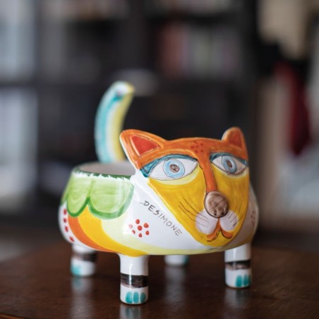 Gatto Portapianta Folk GT207 Ceramiche De Simone