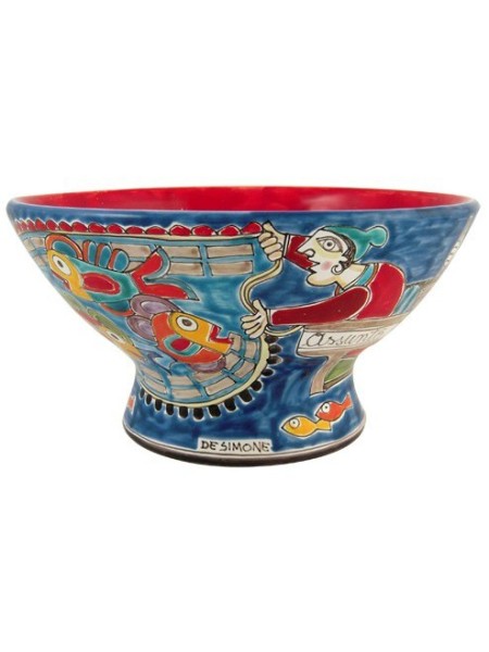 Sicilian ceramic Centerpiece de simone pottery DS CNT241CDS