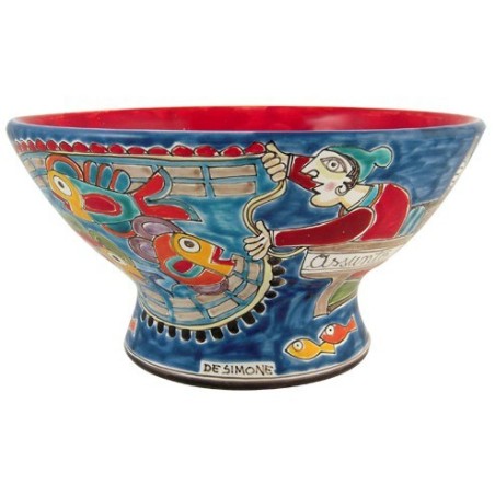 Sicilian ceramic Centerpiece de simone pottery DS CNT241CDS