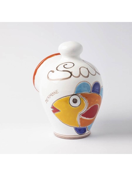 Salt Server Folk Fish PS5FK de simone pottery