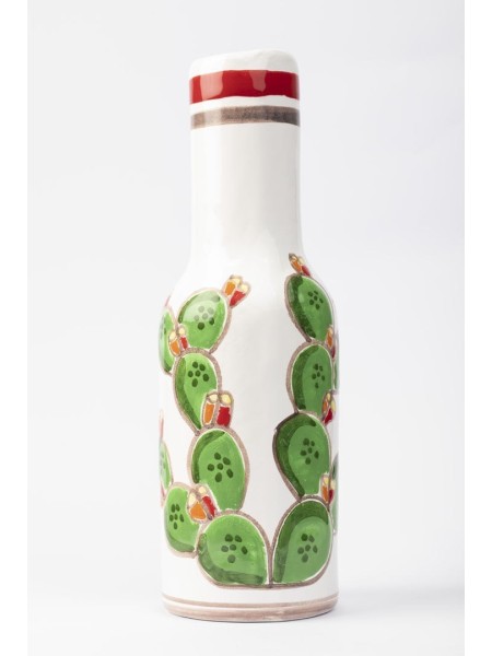 Ceramiche De Simone Bottle Cactus Folk Sicilian Prickly Pears BT717AFK