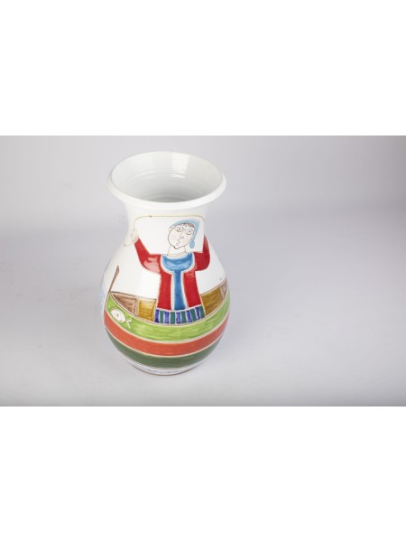 Handmade sicilian ceramic umbrella stand vase Folk VS592GKFE