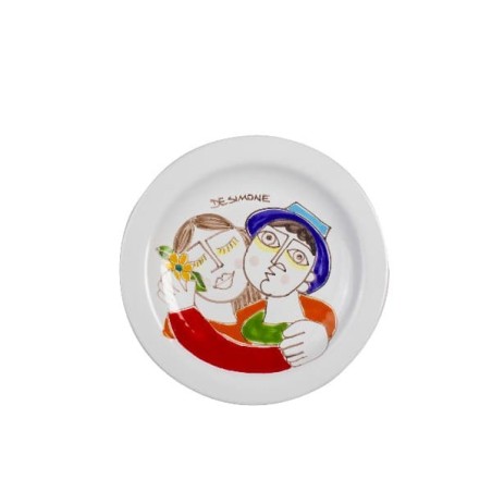 Round Plate Lovers san valentine PTFKE desimone pottery