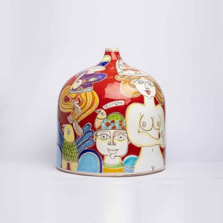 Handmade sicilian ceramic Vase DS VS647LT de simone pottery