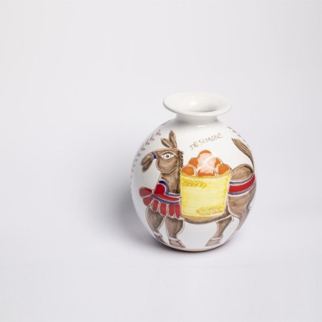 Round Cachepot Folk Donkey VS507FK-AS