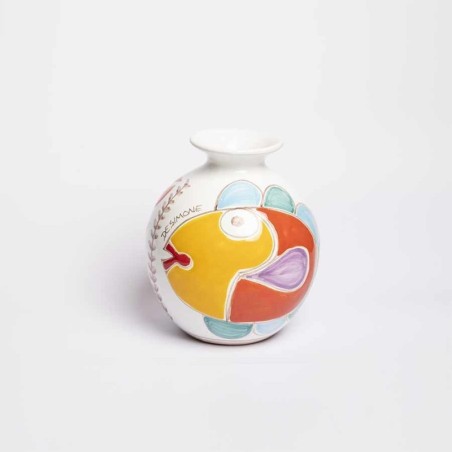Round Cachepot Folk Fish VS507FK-PE/GR