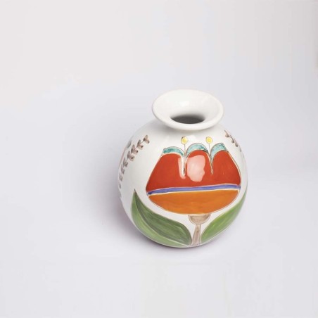 sicilian handmade Round Cachepot Folk Tulip VS507FK-TU