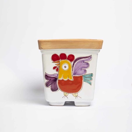 Sicilian Ceramic flower Vase Folk VSPQAS de simone pottery