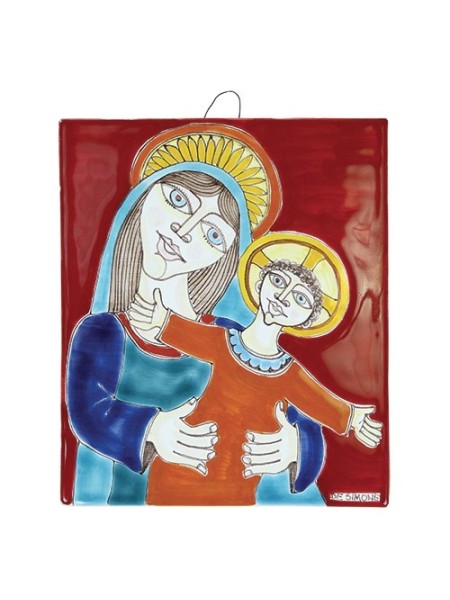 Madonna and Child ceramic Bedside de simone sicilian pottery MD477-3