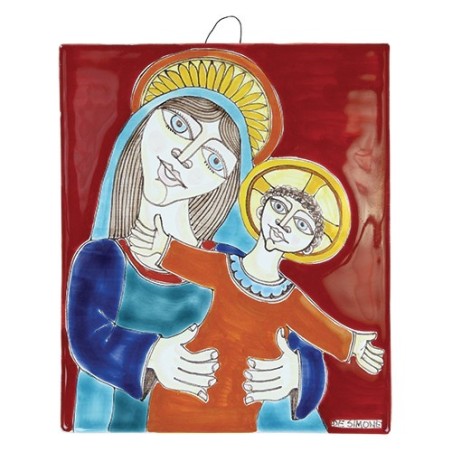 Madonna and Child ceramic Bedside de simone sicilian pottery MD477-3