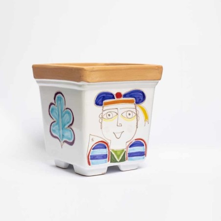 Vaso Porta Pianta Folk marinaio de simone pottery VSPQPES
