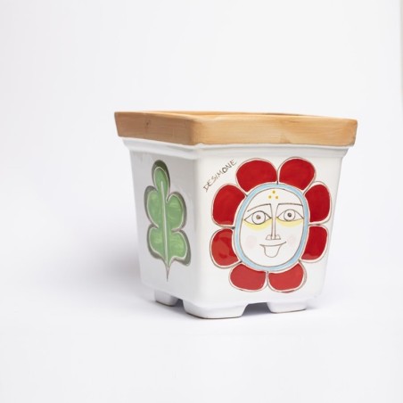 Sicilian Ceramic Vase de simone pottery Sun Folk VSPQSOL