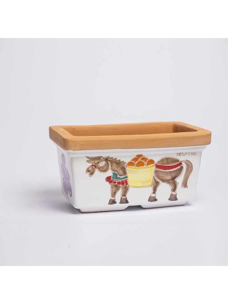 Sicilian ceramic planter de simone pottery donkey VSPRAS Folk