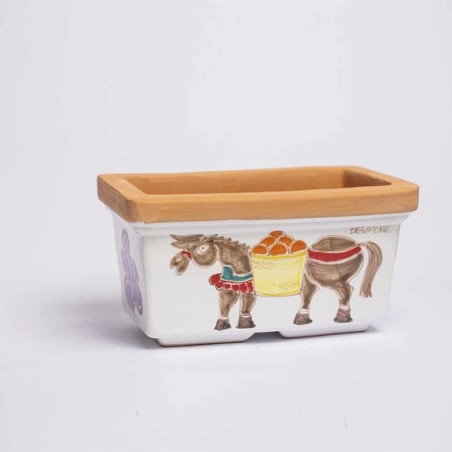 Vaso Porta Pianta Folk asino ceramiche de simone VSPRAS