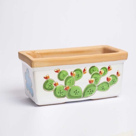 Sicilian ceramic planter de simone pottery Pricly Pear VSPRFC Folk