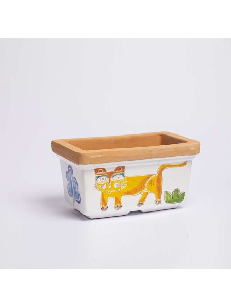 Fioriera gatto ceramiche de simone Folk VSPRGT