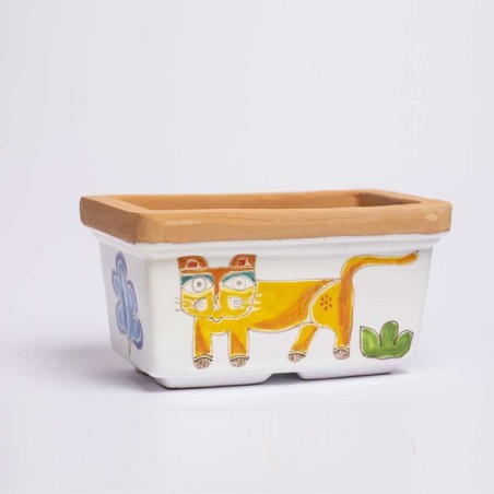 Planter Folk Cat VSPRGT De Simone Pottery