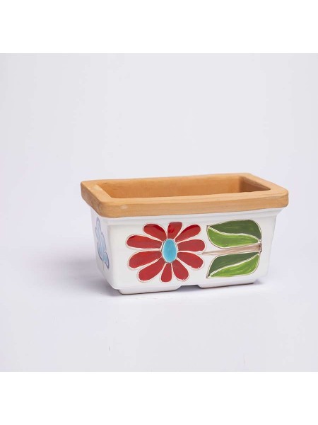 Sicilian ceramic planter Flower Folk de simone pottery VSPRMG