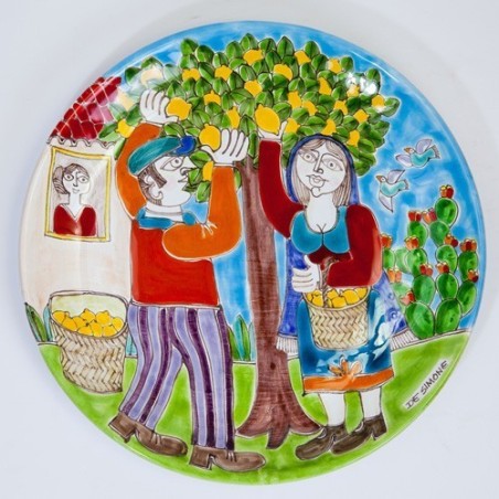 Circular Plate DS 30 cm Oranges Harvesting PT30DS-4