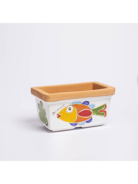 Sicilian Ceramic planter Fish Folk VSPRPE de simone pottery