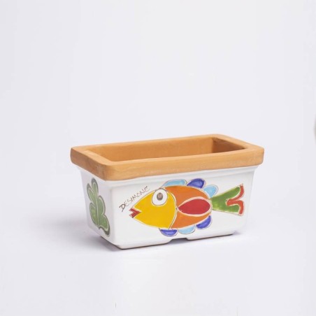 Sicilian Ceramic planter Fish Folk VSPRPE de simone pottery