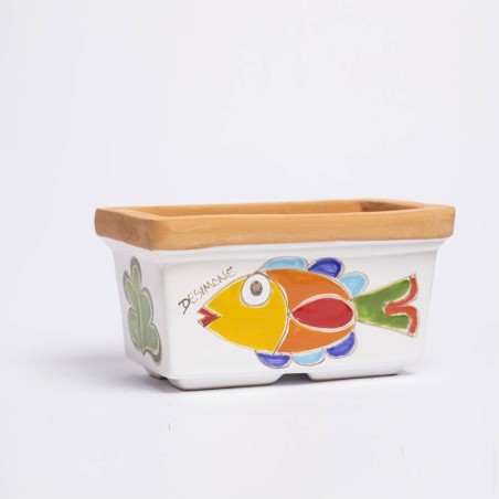 Vaso Ceramica Porta Pianta Pesce ceramiche de simone Folk VSPRPE