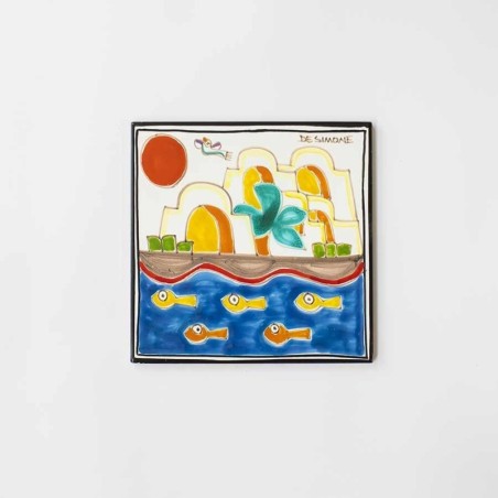 Sicilian Ceramic Wall Tile De Simone Pottery Dammusi PI297DA