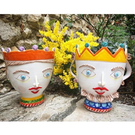 Paladin's Head sicilian vase de simone pottery TP185