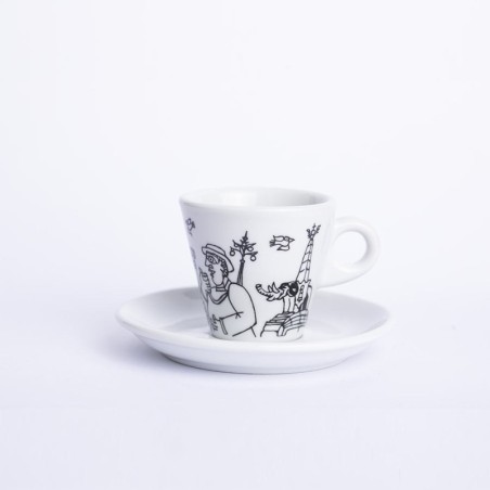 Sicilian Porcelain Coffee Cup with Saucer Catania TZZ40CT